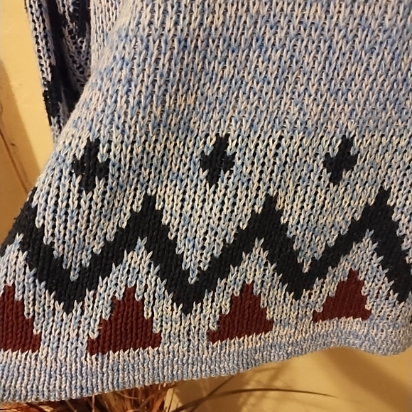 Urban Outfitters Ecoté Blue,Black,Red Women's Artez Open Front Sweater Sz Small - Picture 10 of 12